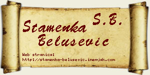 Stamenka Belušević vizit kartica